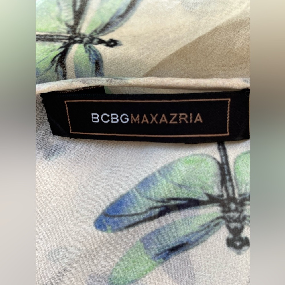 Women 's BCBGMaxAzria sheer ruffle midi dress L - Picture 4 of 4